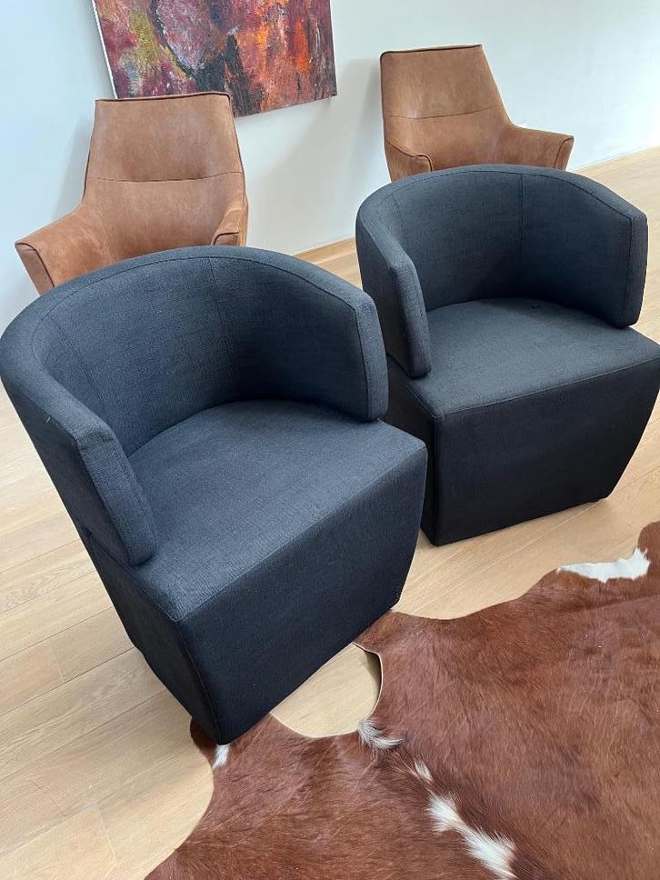 2 mooie clubzetels, Huis en Inrichting, Fauteuils, Gebruikt, Stof, Ophalen