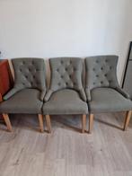 Chaises de salle à manger en tissu avec pieds en bois, Enlèvement, Comme neuf