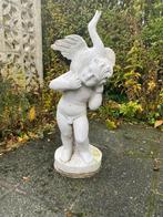 Tuinbeeld jongetje met zwaan, Tuin en Terras, Ophalen, Gebruikt, Mensenbeeld