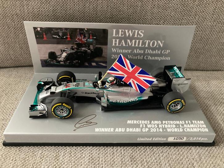 Lewis Hamilton 1:43 World Champion 2014 Winner Abu Dhabi, Verzamelen, Automerken, Motoren en Formule 1, Nieuw, Formule 1, Ophalen of Verzenden