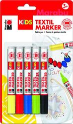 Marabu textielmarkers Kids 5 kleuren, Ophalen of Verzenden, Nieuw, Knutselen