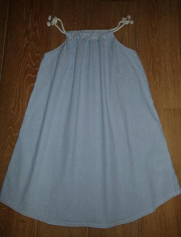 Robe rayée bleu clair/blanc (140)