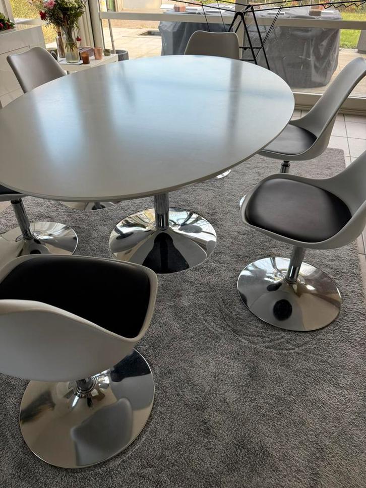 Eettafel met 6 stoelen, Huis en Inrichting, Tafels | Eettafels, Zo goed als nieuw, 100 tot 150 cm, 150 tot 200 cm, Vijf personen of meer