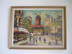 Olieverf op doek schilderij de Moulin Rouge 1960, Ophalen