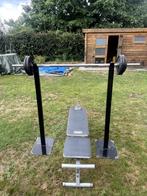 Benchpress met dumbells/halters, Ophalen, Gebruikt, Benen, Fitnessbank