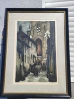gravure ruelle signe jef codron, Antiek en Kunst, Kunst | Etsen en Gravures, Ophalen of Verzenden