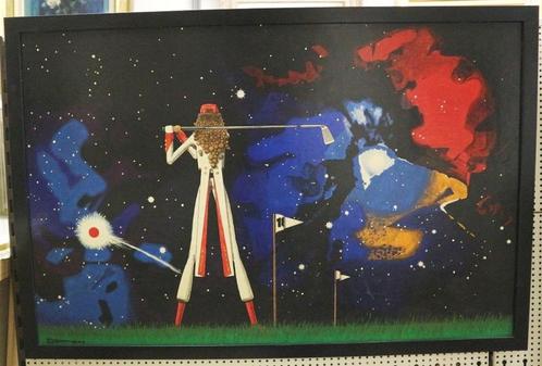Jean Claude DAVREUX, het golfspel, Antiek en Kunst, Kunst | Schilderijen | Klassiek, Ophalen