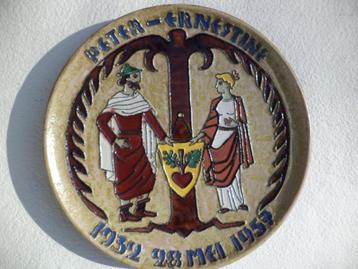 1957 JOOST MARECHAL wandbord 32cm Uilenspiegel gestempeld beschikbaar voor biedingen