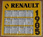 Vintage sticker Renault 1985 kalender retro autocollant, Comme neuf, Voiture ou Moto, Enlèvement ou Envoi