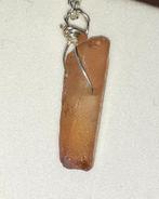 Ketting Golden Sunset aura kwarts 925 zilver, Bijoux, Sacs & Beauté, Colliers, Neuf, Avec pendentif, Orange, Argent