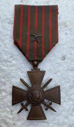 Medaille, Franse Croix de Guerre, 1914-17 Versie mt STER, Ophalen of Verzenden, Landmacht, Lintje, Medaille of Wings