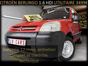 CITROËN BERLINGO 1.6 HDI 75 UTILITAIRE ‼️GARANTIE 1 AN CTOK‼ beschikbaar voor biedingen