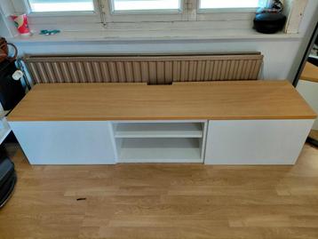 IKEA BESTÅ tv-meubel met houten blad beschikbaar voor biedingen