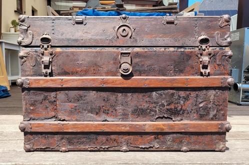 Prachtige oude hutkoffer, Huis en Inrichting, Woonaccessoires | Kisten, Gebruikt, Ophalen