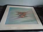 Schilderij van PHT Larssen in zwarte lijst 80 x 72 cm, Ophalen