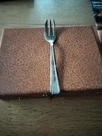 Doos met 12 oude verzilverde taartvorkjes gemerkt 24, Antiek en Kunst, Ophalen of Verzenden