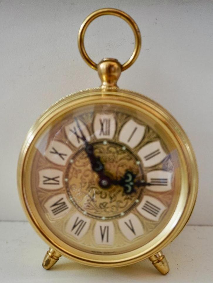 Kleine gouden mechanische wekker van Uwestra, Elektronische apparatuur, Wekkers, Ophalen of Verzenden