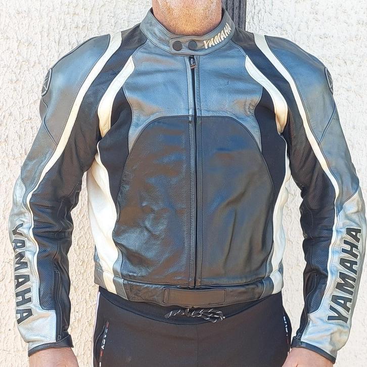 LEREN JAS DAINESE YAMAHA RACING  + BESCHERMINGEN MAAT ZIE, Motoren, Kleding | Motorkleding, Jas | leer, Heren, Tweedehands, Ophalen of Verzenden