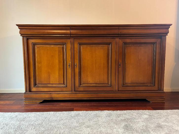 Buffet en bois de Merisier produit en Belgique, Huis en Inrichting, Kasten | Buffetkasten, Gebruikt, Minder dan 100 cm, 150 tot 200 cm
