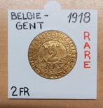 2 FR  1918     GENT    BELGIE       ZEER ZELDZAAM, Timbres & Monnaies, Monnaies | Belgique, Bronze, Enlèvement ou Envoi, Monnaie en vrac