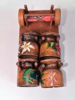 Retro houten eierdopjes MET zandloper, Ophalen of Verzenden