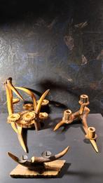 3 x kandelaar / hertengewei, Antiek en Kunst, Ophalen