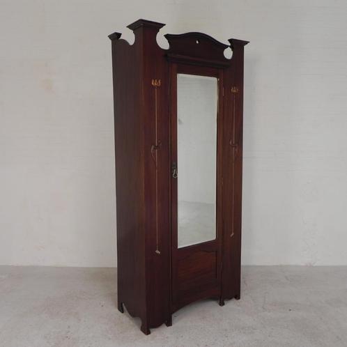 Art Nouveau kledingkast, hangkast, Antiek en Kunst, Curiosa en Brocante, Verzenden