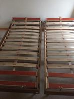 lit adulte en bois de 90cm de large avec sommier  lattoflex, Maison & Meubles, Comme neuf, Brun, 90 cm, Bois