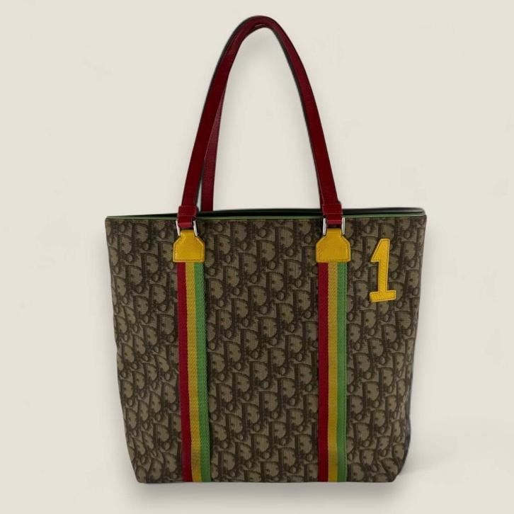 Christian Dior Rasta trotter tote bag, Handtassen en Accessoires, Tassen | Damestassen, Gebruikt, Handtas, Bruin, Ophalen of Verzenden