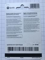 Spotify Premium gift card, Telecommunicatie, Prepaidkaarten en Simkaarten, Ophalen, Nieuw, Overige providers, Prepaidkaart