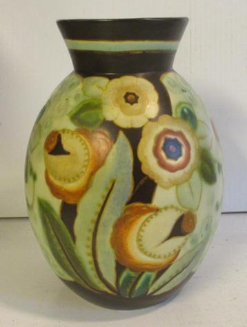 art deco Boch freres Keramis vaas bloemen Catteau 171 beschikbaar voor biedingen