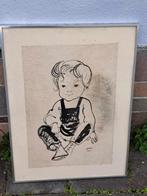 lavis l enfant signe serge creuz, Antiek en Kunst, Ophalen of Verzenden