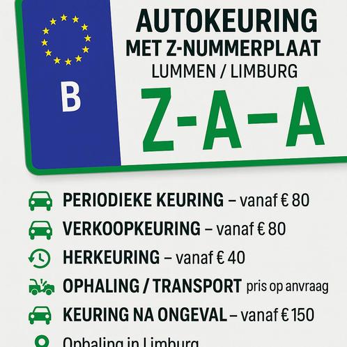 Autokeuring Z-nummerplaat • Keuring verkoop • Herkeuring, Vacatures, Vacatures | Overige Vacatures, Starter, Overige vormen, Geschikt als bijbaan