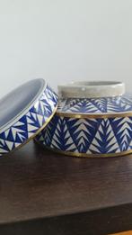 RALF LAUREN GEËMAILLEERDE DEKSELPOT ONGESIGNEERD., Huis en Inrichting, Ophalen, Gebruikt