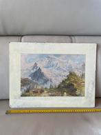 Paysage De Montagne, Huile Sur Toile 19eme Siècle