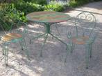 ijzer tuinset - tafel en 2 stoelen, Ophalen, Gebruikt, Kunststof, Tuinset
