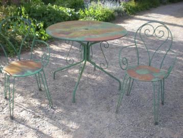 ijzer tuinset - tafel en 2 stoelen beschikbaar voor biedingen