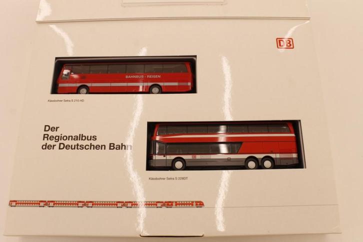 1/87 Herpa DB bussen – set van 2 bussen, Hobby en Vrije tijd, Modelauto's | 1:87, Zo goed als nieuw, Bus of Vrachtwagen, Herpa