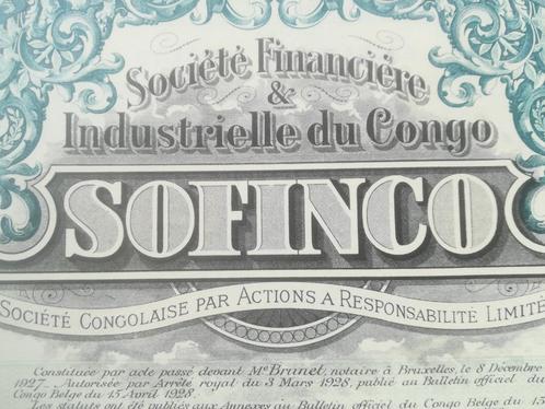 Action titre Congo Belge  Sofinco Léopoldville, Livres, Histoire nationale, Utilisé, 20e siècle ou après, Envoi