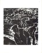 Frans Masereel houtsnede "Collectieve Zoektocht", Antiek en Kunst, Kunst | Etsen en Gravures, Ophalen