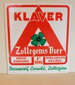 Zeldzaam Reclamebord Klaver Bier / Brouwerij Crombé Zottegem, Verzamelen, Biermerken, Reclamebord, Plaat of Schild, Ophalen of Verzenden