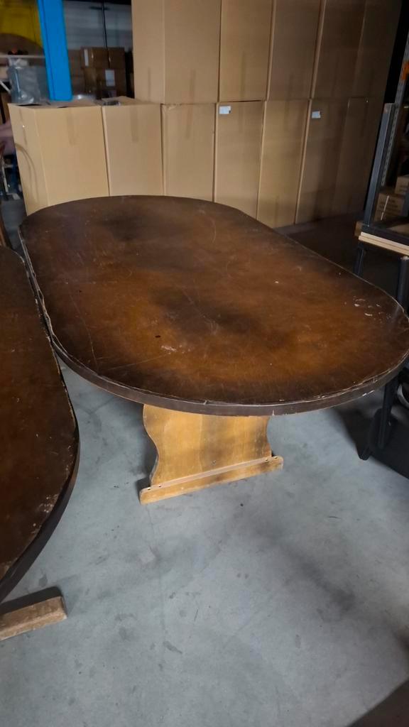 2 horeca stamtafel antiek finish cafe mancave 210x110 cm set, Antiek en Kunst, Antiek | Meubels | Tafels, Ophalen of Verzenden