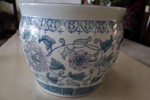 plantenpot/cache pot met blauw bloemen motief, Antiek en Kunst, Antiek | Keramiek en Aardewerk, Ophalen of Verzenden
