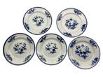 5 assiettes Tournai XVIIIe porcelaine décor à la mouche