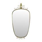 Hollywood Regency Deknudt Spiegel Met Kroon Jaren 60, Minder dan 50 cm, Gebruikt, Ophalen of Verzenden, Nvt