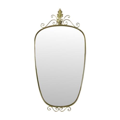 Hollywood Regency Deknudt Spiegel Met Kroon Jaren 60, Huis en Inrichting, Woonaccessoires | Spiegels, Gebruikt, Minder dan 50 cm
