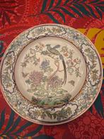 Handgeschilderde chinese bord met pauw en vlinders, Antiek en Kunst, Antiek | Wandborden en Tegels, Ophalen of Verzenden