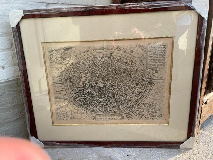 carte géographique de Brugge 1580, Boeken, Atlassen en Landkaarten, Gelezen, Landkaart, België, Voor 1800, Ophalen