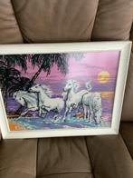 Borduren halve kruisjessteek paarden, Hobby en Vrije tijd, Borduren en Borduurmachines, Ophalen of Verzenden