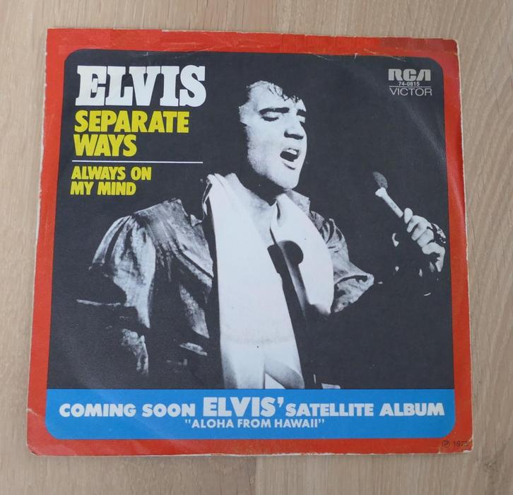 7"  Elvis* ‎– Separate Ways / Always On My Mind, Cd's en Dvd's, Vinyl Singles, Gebruikt, Single, Rock en Metal, 7 inch, Ophalen of Verzenden